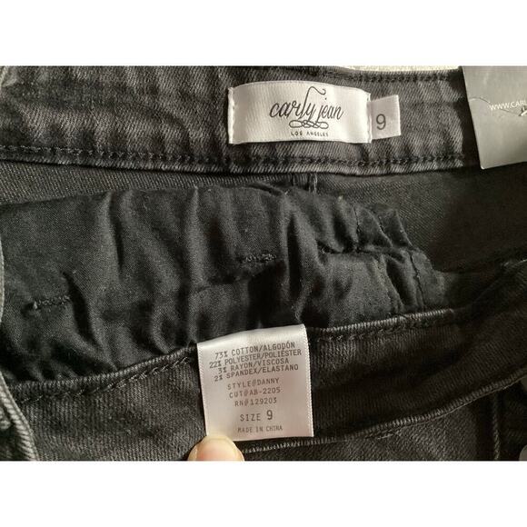 Carly Jean Los Angeles button fly black high-rise skinny jeans stretchy size 9 - Picture 5 of 6
